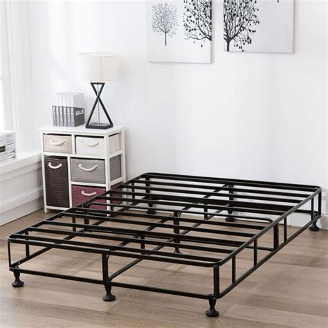 mattress and box spring with metal frame|full box spring and frame.